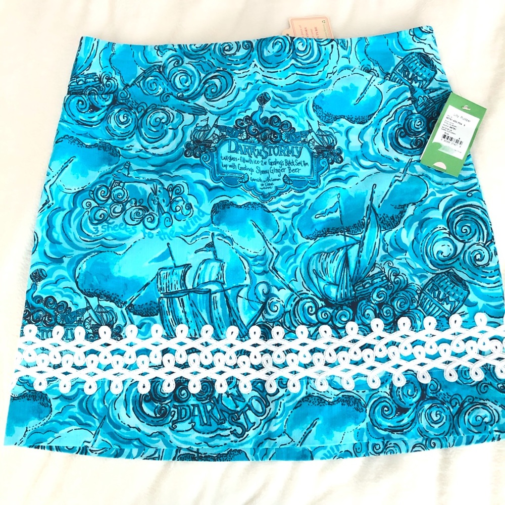 NWT Lilly Pulitzer Dark n Stormy Skirt RARE!